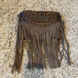 Wrangler Crossbody Small Purse for Women Wristlet Fringe Bag Western Purse